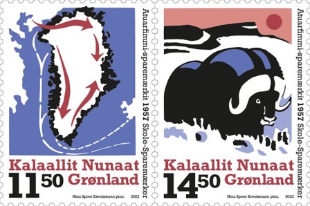 Grønland - Skolesparemærker III - Postfrisk sæt 2v