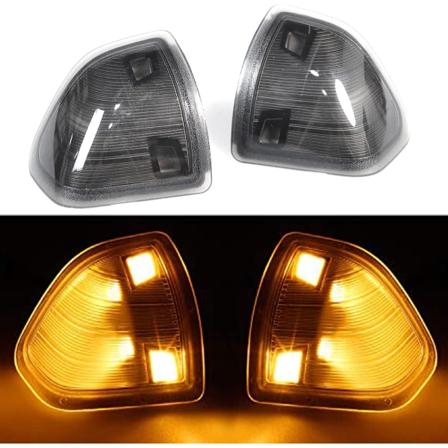 LED-blinklys for sidespeil, venstre førerside, høyre passasjersiden, røkt deksel, kompatibel med Dodge Ram