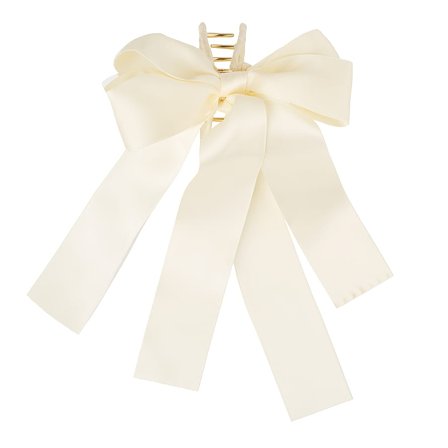 KICKS Beauty Claw Clip Ivory Ribbon, Hår, Hårpynt, Hårklemmer