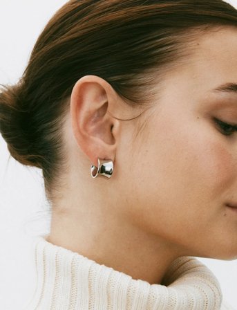 Edblad Cane Hoops S Steel - Silver - ONE SIZE