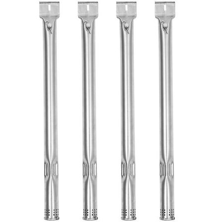 4 st Grillbrännarrör i rostfritt stål, ersättningsrör för gasolgrill, silver, 40 cm Silver