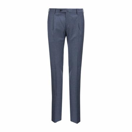 PT Torino, Super Slim Pied de poule Wool Trousers Niebieski, Mężczyzna, Rozmiar: M