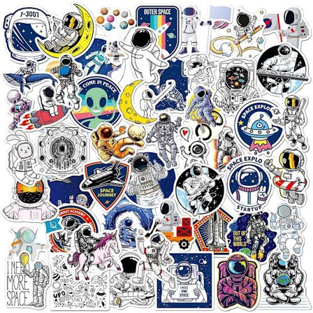 Astronaut Stickers 50 stk Vinyl Vandtætte Rumklistermærker Pakke Til Vandflaske Laptop Guitar Skateboard Bil Cykel Motorcykel Hydro Flask Kuffert 