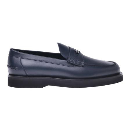 Baldinini Instappers in navy blue calfskin , Blauw , Heren , Maat: 40 EU Instappers & Slip ons