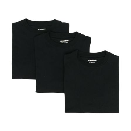 Jil Sander 3-Pack T-Shirt with Logo Sort, Herre T-shirts