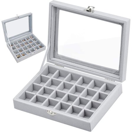 Smyckeskrin med 24 fack, smyckeskrin, display med
