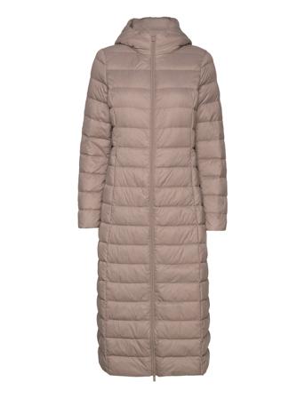 Vimanya Long Down Jacket - Fav Foret Jakke Beige Vila
