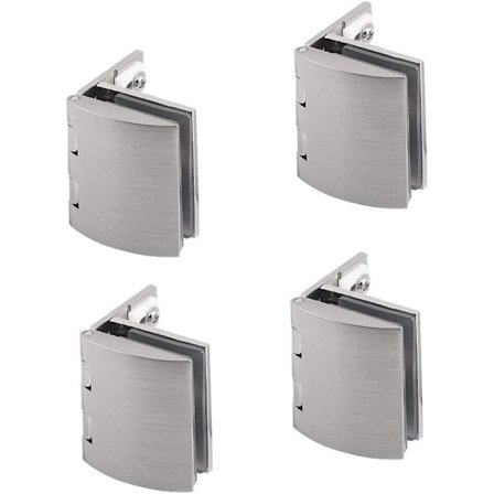 4 stk. 90 graders glasbeslag, justerbar 5-8mm, glashængsel til