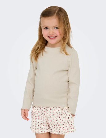 Kids Only Kmgtrinny Life Sld Ls Oneck Top Jrs Noos - Cream - 116