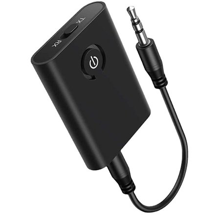 Bluetooth 5.3 Flygplansadapter för 2 Trådlösa Hörlurar, 3.5mm Jack Bluetooth-sändare för Flyg