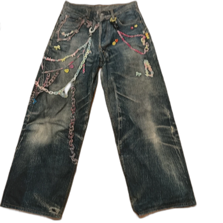 Acne loose fit full print jeans