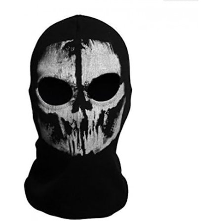 Unisex Ghost Print Strumpa Balaclava Mask Bra för Halloween Cosplay
