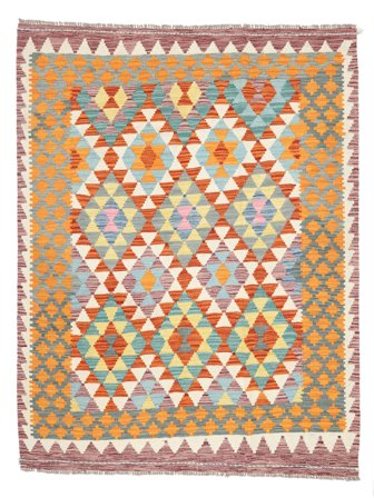Hand Woven Kilim Afghan Old Style Rug 152X193 Wool Small