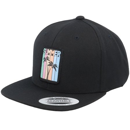 Kiddo Cap - Kids Summer Palms Patch Black Snapback Snapback Black Cap - @ Hatstore