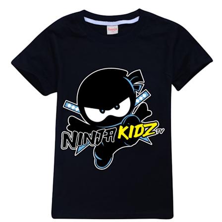 Ninja Kids Painettu T-paita Lapsille Pojat Lyhythihainen Yl osa Musta Black 7-8 Years
