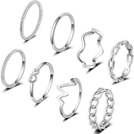 8 st silver dam staplingsringar guld silver staplingsknuck