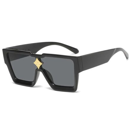 Eksklusive solbriller med gulldetaljer svart
