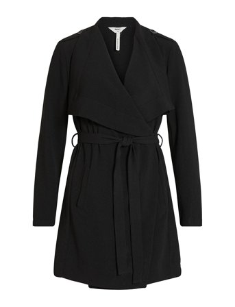 Objannlee Short Jacket Tynn Kåpe Svart Object*Betinget Tilbud