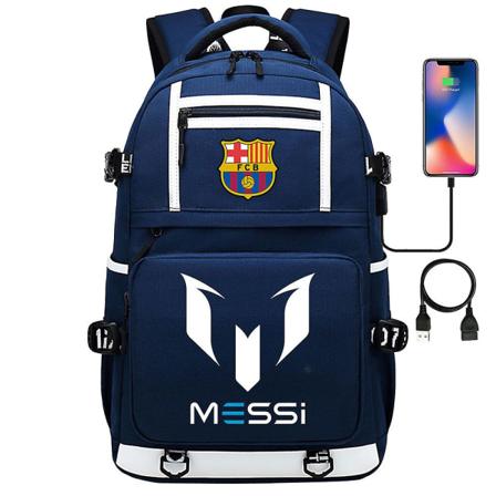 Messi Barcelona tryckt ryggsäck resväska student skolväska vattentät datorväska6