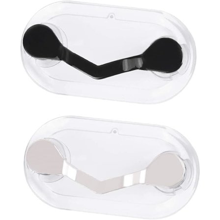 2 st (svart+silver) Glasögonhållare i rostfritt stål med stark magnet
