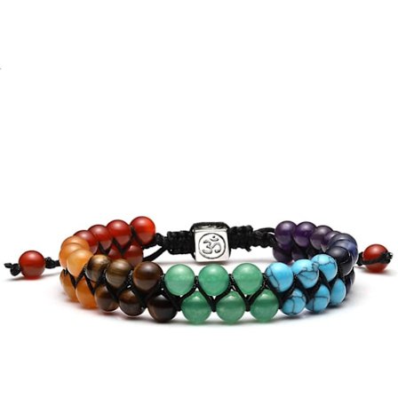 7 Chakra Healing Kristaller Armband Dam Reiki Sten Rep Flätat Ädelstensarmband För Yoga Meditation Ångestlindring (7 Chakra Kristaller)
