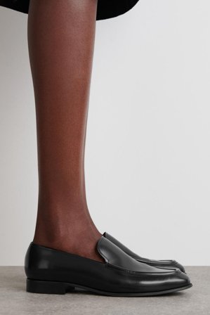 COS Women's Mocassini In Pelle Lucida in Nero