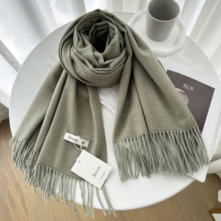 Enfärgad cashmere scarf sjal dam vinter exklusiv mångsidig 250g höst och vinter ny varm scarf