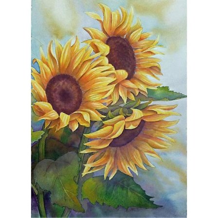 DIY 5D Diamantmaleri efter tal Kit, Solsikke blomster, Fuld Bor Strassmaleri med Diamantkrystaller (Solsikke)