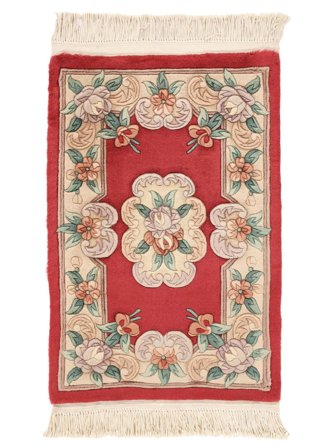 China 90 Line Rug 60X90 Dark Red/Beige Wool, China