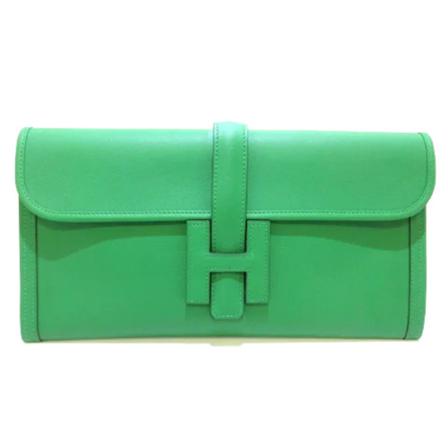 Hermès Vintage Pre-owned Læder clutches Grøn, Dame Vintage Tasker, Størrelse: ONE Size