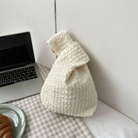 Plisseret håndtaske Tote Bag HVID