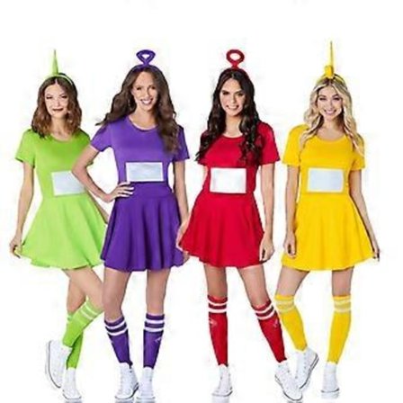 Teletubbies Kostumer til Kvinder Tinky Winky Dipsy Laa-Laa Po Cosplay Fest Kostume Udklædning (Voksen M Gul)