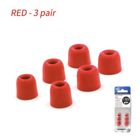 3 par öronsnäckor Memory Foam Eartips RÖDA red