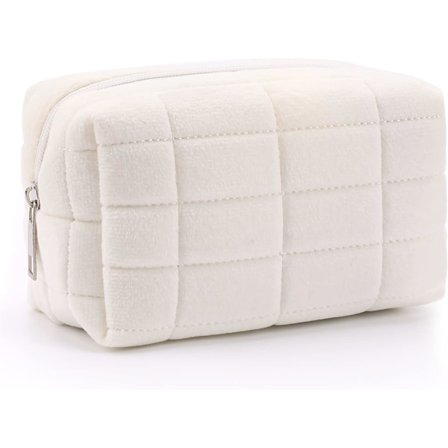 Rutig kosmetiktaske, toilettaske, opbevaringstaske, makeupbørsteopbevaringstaske med stor kapacitet, egnet til kvinder og piger