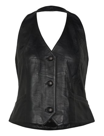 Kimmidep Leather Vest Black DEPECHE