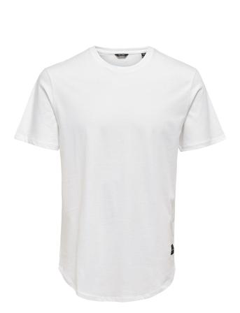 Onsmatt Longy Ss Tee Noos Tops T-Kortærmet Skjorte White ONLY & SONS