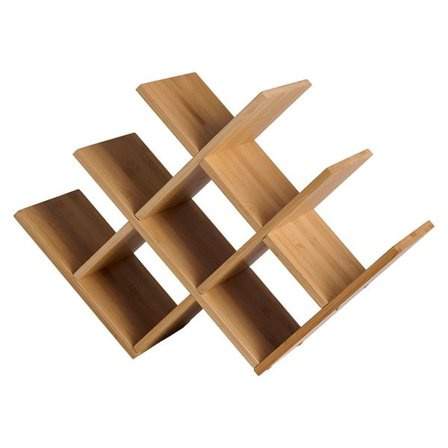 Vinställ i bambu för 8 flaskor med stilren och naturlig design