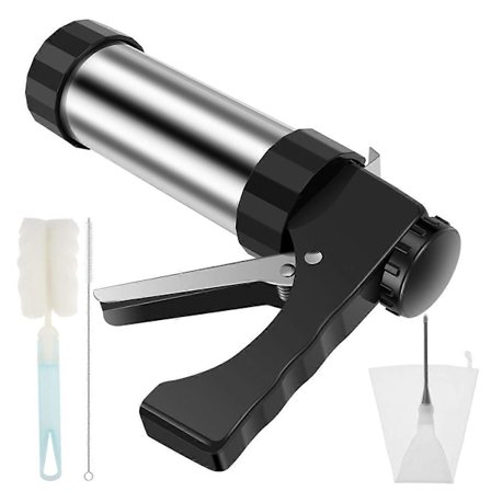 Churrera Churro Maker Maskin Rustfritt Stål Churro Maker Kit med 3 Forskjellige Tips Sprøytedyse H