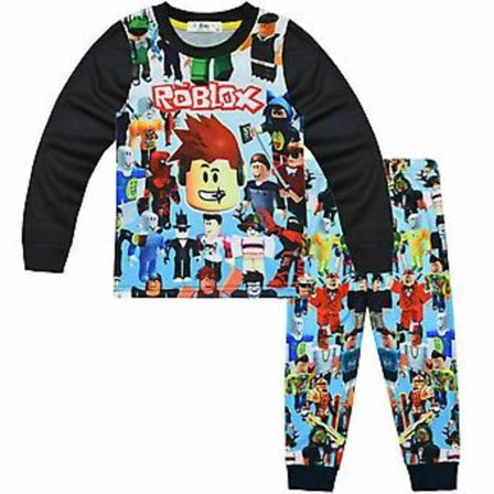 Roblox Pyjamasæt til drenge, Spilfigur T-shirt og Bukser 2-delt Pyjamas, 5-10 år Børne Pyjamas Gave (9-10 år)
