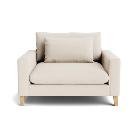 Perth Sessel in Loop Creme, moderner Relaxsessel mit 2 bequemen Rückenkissen, niedrigen Armlehnen und Nozag-Federung für Entspannung, 81cm