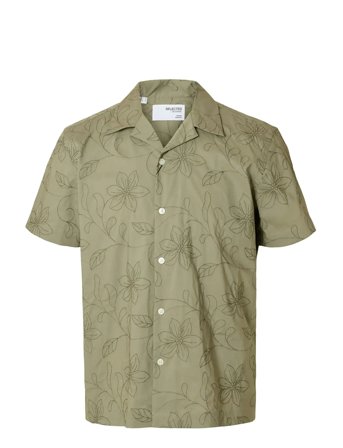 Slhreghyde Aoe Ss Shirt Khaki Selected