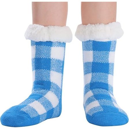 (Mørkeblå) Pelspledd Myke, fluffy sokker Pels Leggvarmere Varme morsomme sokker