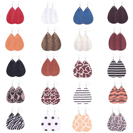 20 par Faux läder örhängen Tårar Dangle örhängen Lättweig