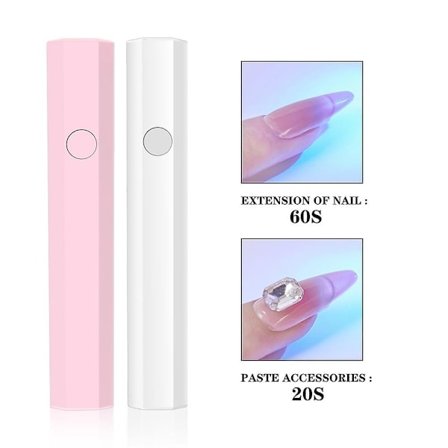 Lulou Magic Solid Nagel Lim Kit 3-i-1 Nagelkonst Kit för nageltippar Press on Nails Pink_ NN