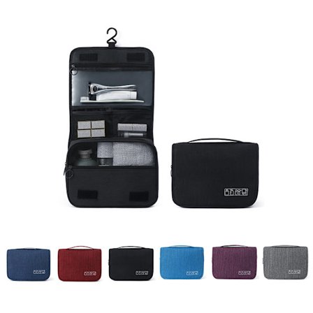 Werwing Ripustettava Matka-T0ilettilaukku Kokoontaitettava Märkä Kuiva Erottelu Kosmetiikkajärjestäjä Kannettava Koukku Pesupussi - Musta