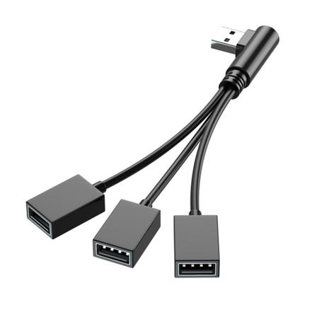 USB-splitterhub for mobil strømbank, bil, datamaskin USB hann-til-hunn-laderkabel Dataledning-forlengelsesadapter
