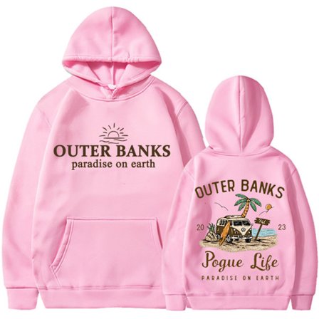 【14v】Outer Banks Pogue Life Graafinen Huppari Cross Border Euro Koko Syksy/Talvi Huppari Pinkki 313