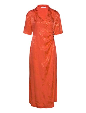 2Nd Morla - Soft Jacquard Dresses Shirt Dresses Rød 2NDDAY*Betinget Tilbud