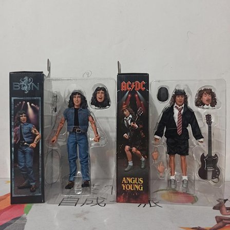 NECA Highway to Hell Angus Young Bon Scott toimintafiguuri malli lelukokoelma ystävälle syntymäpäivälahja 18cm