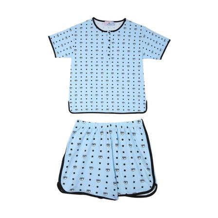 Chiara Ferragni Collection, Logomania Pajamas Set Blauw, Dames, Maat:M